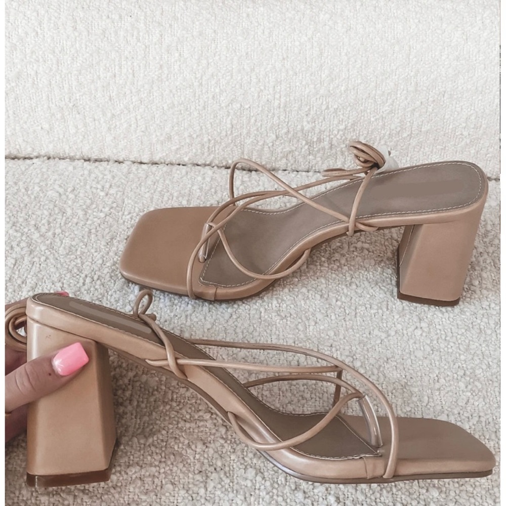 NWT Tan Strappy Heels